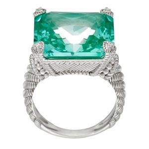 JUDITH RIPKA Sterling Silver 19 ct cubic zirconia ring